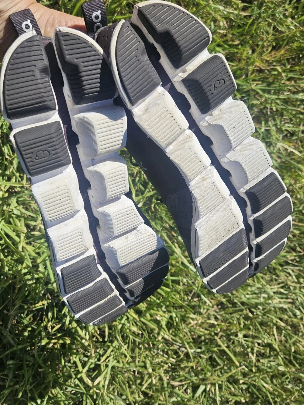 On Running Men's Black and White Knit Trail Sneakers